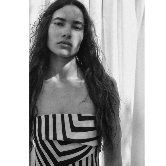 Zara PRINTED LINEN BLEND SHORT DRESS - Picture 5 of 13